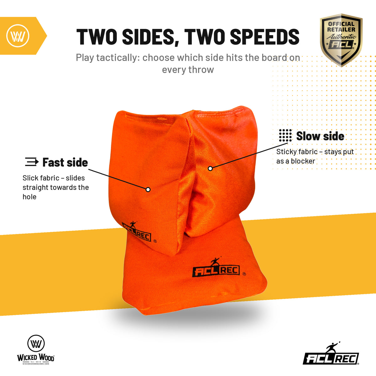 1x4 Cornhole Bags - Double Sides - ACL REC - Granulaat vulling