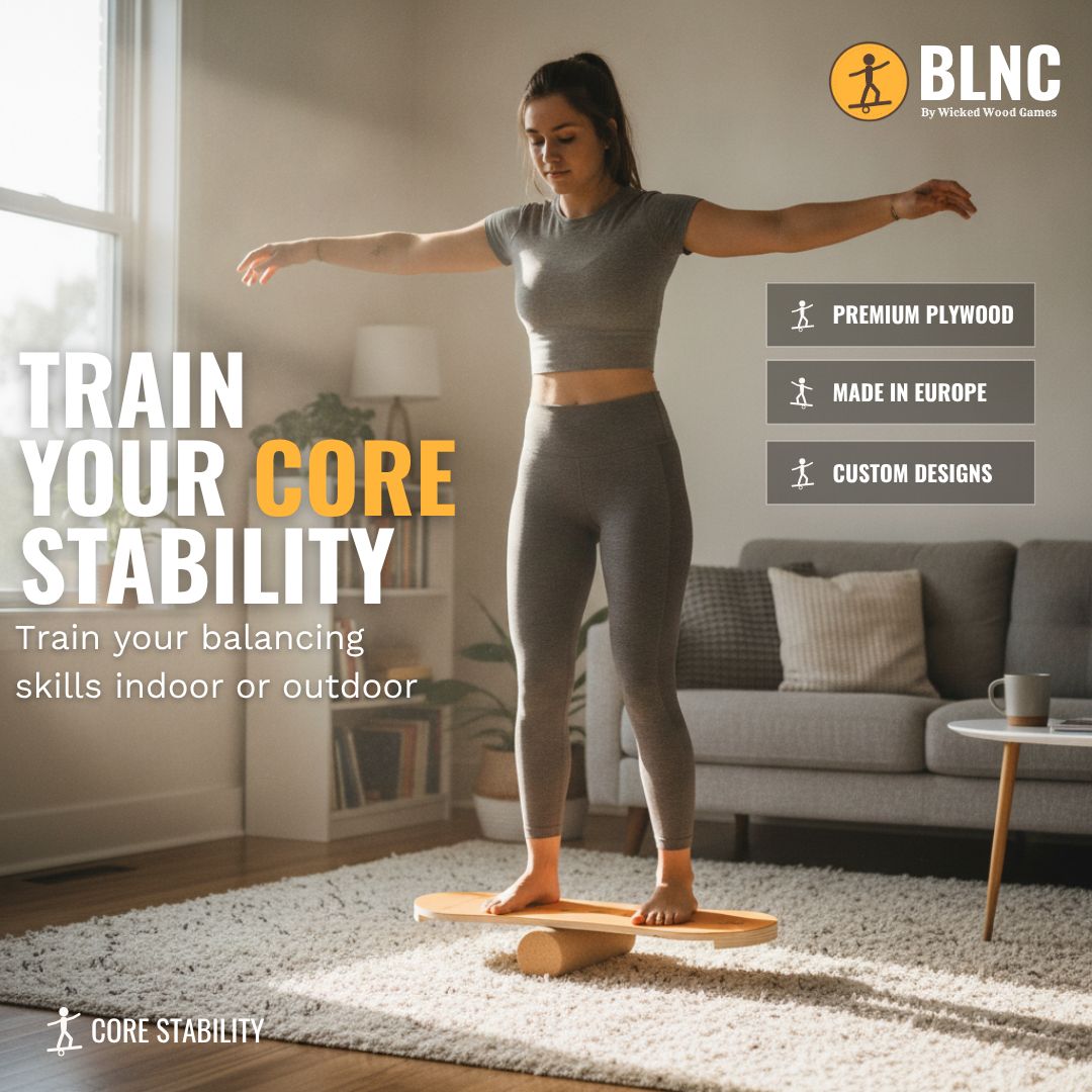 BLNC Balance Boards - SKATE Style - WW Balance Design - Incl Roller Balance Boards Wicked Wood Games