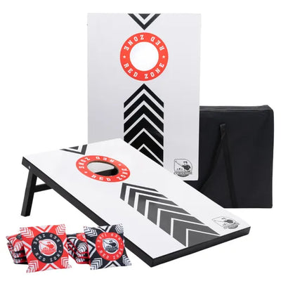 Kompletan set Cornhole 90x60 - Red Zone - 2x4 Cornhole vreće - uključujući torbu za nošenje.