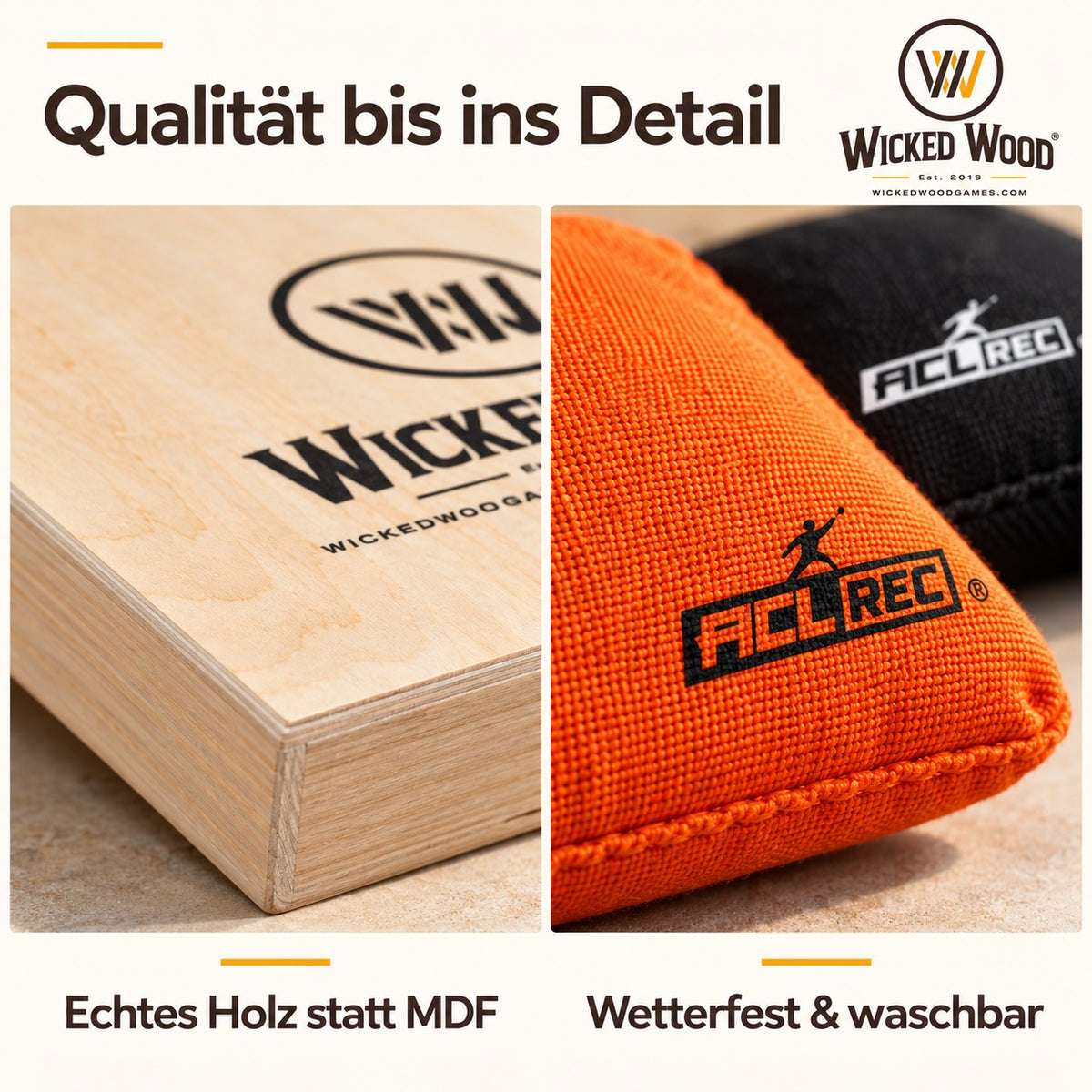 Cornhole Starter Bundle 90x60 – Lakirane ploče, torba za nošenje, tote bag i koozie – Wicked Wood Games