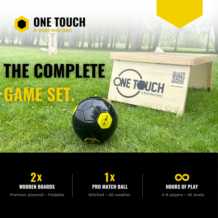 OneTouch Voetbalspel - Inclusief 2 boards / Premium Voetbal / Draagtas Cornhole sets Wicked Wood Games