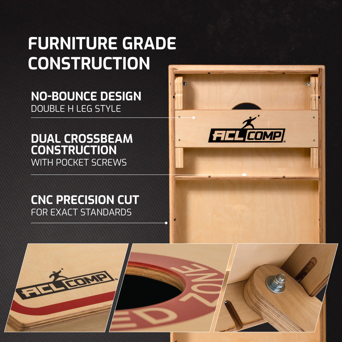 Official ACL Cornhole Boards for CLUBS Cornhole sets Wicked Wood Games