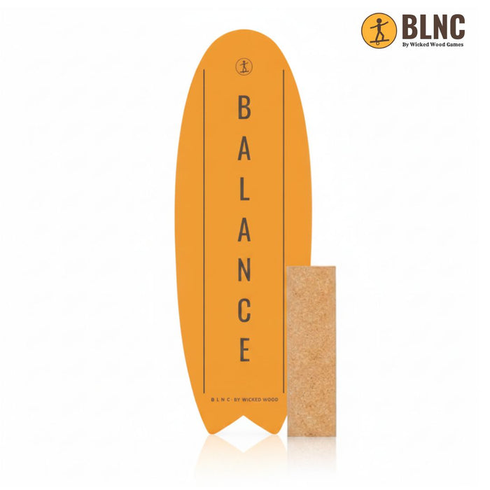 BLNC Balance Boards - SURF Style - WW Balance Design - Incl Roller Balance Boards Wicked Wood Games WW Yellow
